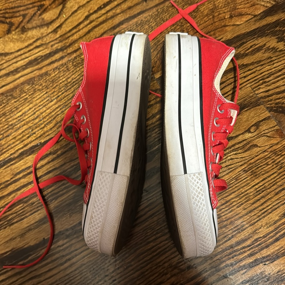 Red Low Top Platform Converse - image 3